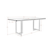 Manhattan Comfort Rectangle Celine 86.22 Dining Table in Black, 86.22 W, 39.37 L, 30.94 H, Steel / MDF Top, Black 1022551